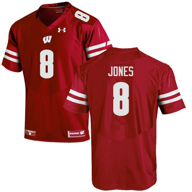 Men #8 Avyonne Jones Wisconsin Badgers College Football Jerseys Sale-Red